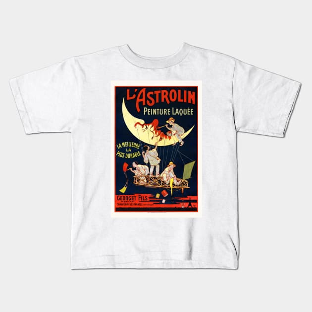 L'Astrolin France Vintage Poster 1900 Kids T-Shirt by vintagetreasure